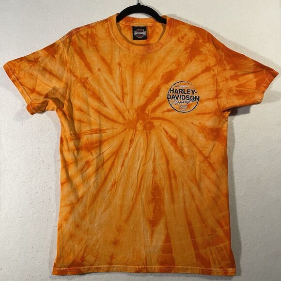 Harley-Davidson Other - Harley Davidson Mens T Shirt Adult Medium M Orange Tie Dye Jamaica Short Sleeve